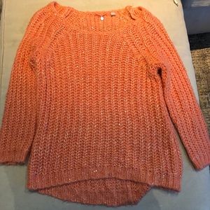Anthropologie Coral knit sweater